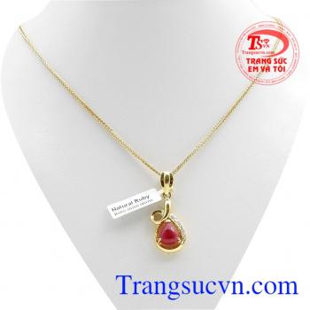 Bộ dây chuyền ruby xinh xắn