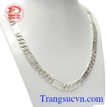 Dây Chuyền Bạc Khắc Cá Tính