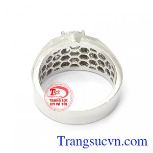 Nhẫn Nam Vàng Trắng May Mắn