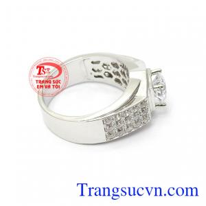 Nhẫn Nam Vàng Trắng May Mắn