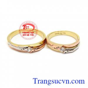Nhẫn cưới uyên ương vàng 10k