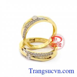 Nhẫn cưới tinh tế vàng 10k