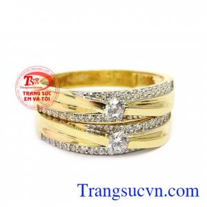 Nhẫn cưới tinh tế vàng 10k