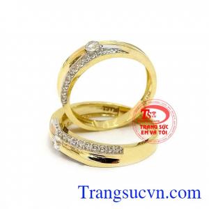 Nhẫn cưới tinh tế vàng 10k