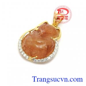 Thích hợp làm quà tặng cho người thân và bạn bè,Mặt dây hồ ly bọc vàng