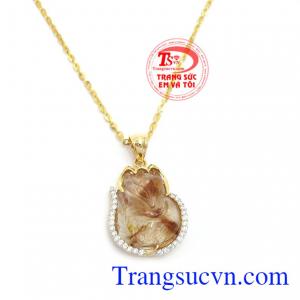 Mặt dây hồ ly tóc nâu vàng