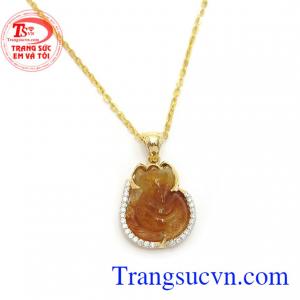 Mặt dây hồ ly tóc vàng nâu