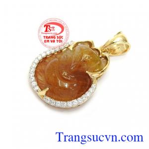 Mặt dây hồ ly tóc vàng nâu