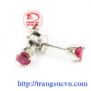 Hoa tai Ruby thiên nhiên tinh tế