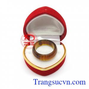 Nhẫn Mã Não Nâu Đẹp