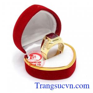 Nhẫn nam ruby đẹp vàng 14k