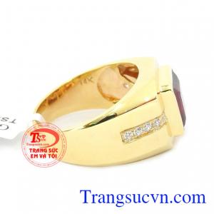 Nhẫn nam ruby đẹp vàng 14k