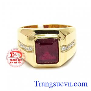 Nhẫn nam ruby đẹp vàng 14k