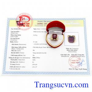 Nhẫn nam ruby thiên nhiên đẹp
