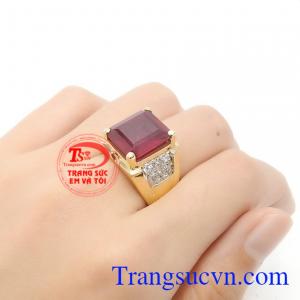 Nhẫn nam ruby thiên nhiên đẹp