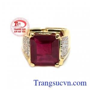 Nhẫn nam ruby thiên nhiên đẹp