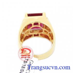Nhẫn nam ruby thiên nhiên đẹp