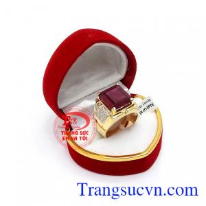 Nhẫn nam ruby thiên nhiên đẹp