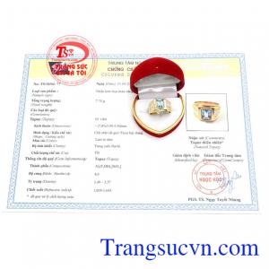Nhẫn nam topaz tài năng