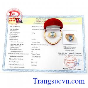 Nhẫn nam topaz vàng 14k