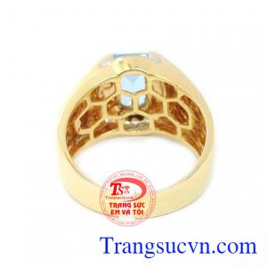 Nhẫn nam topaz vàng 14k