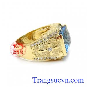 Nhẫn nam topaz thánh giá