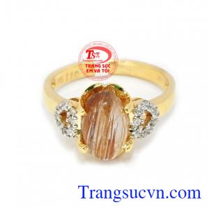 Nhẫn nữ thạch anh tóc đáng yêu