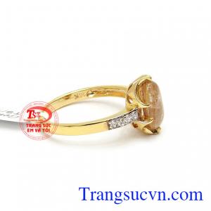 Nhẫn nữ thạch anh tóc nhỏ xinh