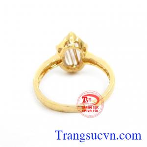 Nhẫn nữ thạch anh tóc nhỏ xinh