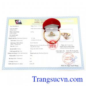 Nhẫn nữ thạch anh tóc nhỏ xinh