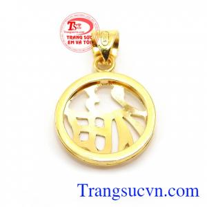 Mặt Dây Chuyền Chữ Phúc Vàng