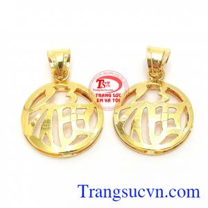 Mặt Dây Chuyền Chữ Phúc Vàng