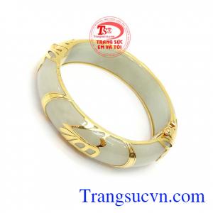 Vòng Ngọc Vàng Chữ Phúc vàng 10k bền đẹp. Vòng Ngọc Vàng Chữ Phúc