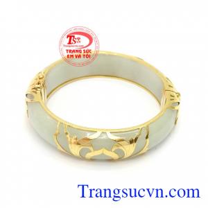 Vòng ngọc cẩm thạch thiên nhiên. Vòng Ngọc Vàng Chữ Phúc