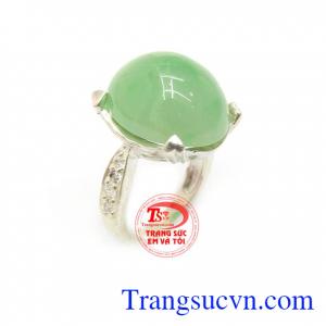 Nhẫn bạc ngọc cẩm thạch đẹp
