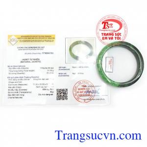 Giấy kiểm định Vòng Phỉ Thúy phong thủy