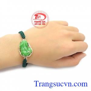 Vòng tết tì hưu mệnh mộc là sản phẩm đẹp, tì hưu ngọc cẩm thạch thiên nhiên bọc bạc