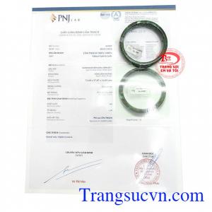 Giấy kiểm định Vòng Ngọc Gia Hòa Thịnh Vượng