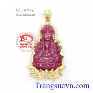 Mặt Dây Phật Bà Ruby May Mắn