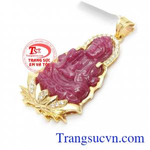 Mặt Dây Phật Bà Ruby May Mắn