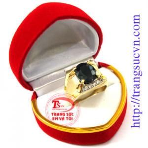 - Nhẫn saphire thiên nhiên có giấy chứng chỉ ( giấy kiểm định đá quý) Nhẫn nam saphire