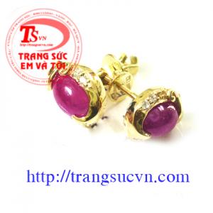 Hoa tai ruby tự nhiên