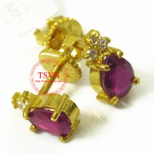 Hoa tai ruby giọt nước