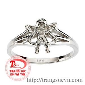 Nhẫn vàng trắng Thiên Thần