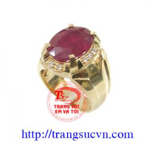 Nhẫn Ruby Trơn facet