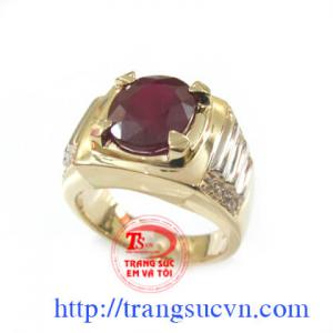 Nhẫn nam ruby đá tự nhiên