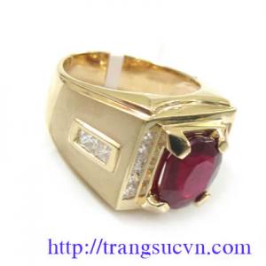 Ruby nhẫn vàng 18k