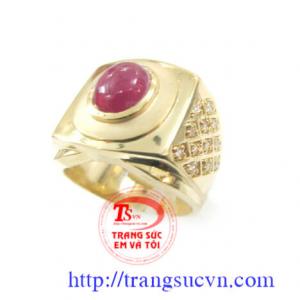 Nhẫn đá ruby tự nhiên