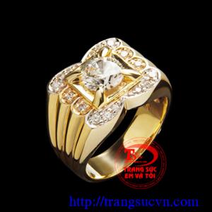 Nhẫn Nam Kim cương nhân tạo, 7 ly vàng 14K