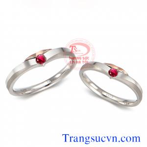 Nhẫn ruby vàng trắng